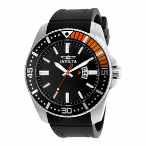 Invicta Men's Quartz Watch - Pro Diver Orange and Black Bezel Silver Tone Case | 21392