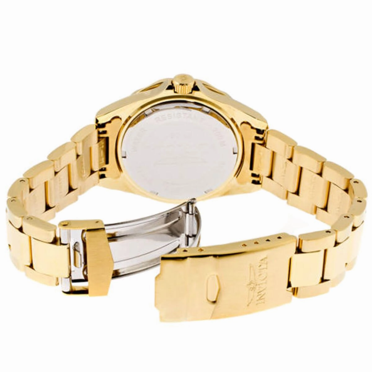 Invicta Men's Quartz Watch - Pro Diver White Dial Yellow Gold Bracelet | 17053