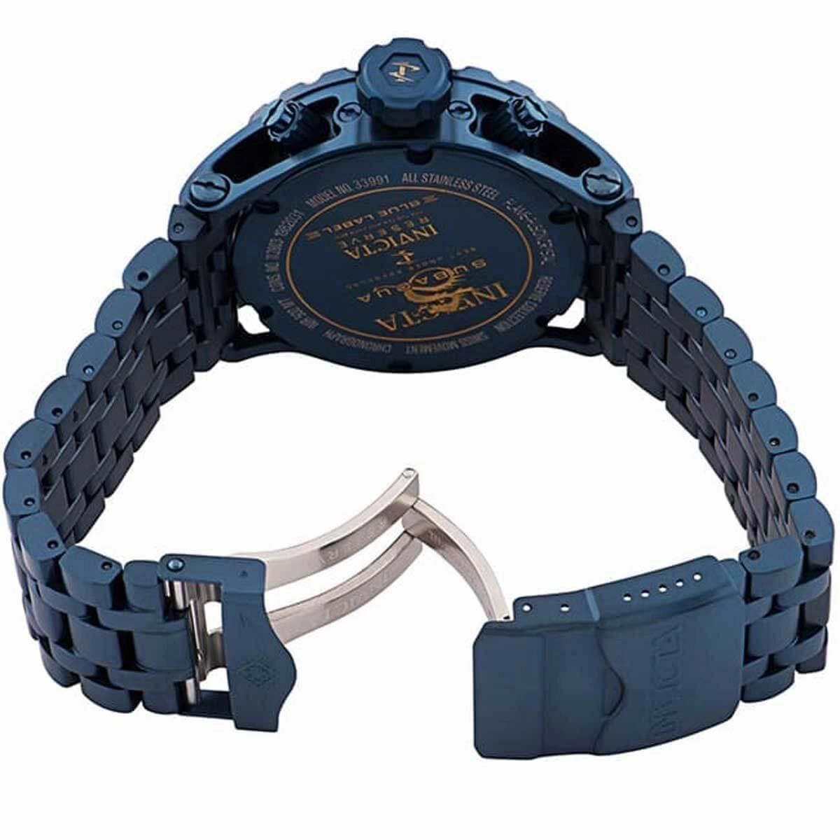 Invicta Men's Quartz Watch - Reserve Chronograph Dark Blue Bracelet | 33991