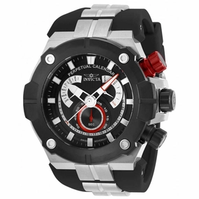 Invicta Men's Quartz Watch - Sea Hunter Black, Red and Silver Dial Strap | 29952