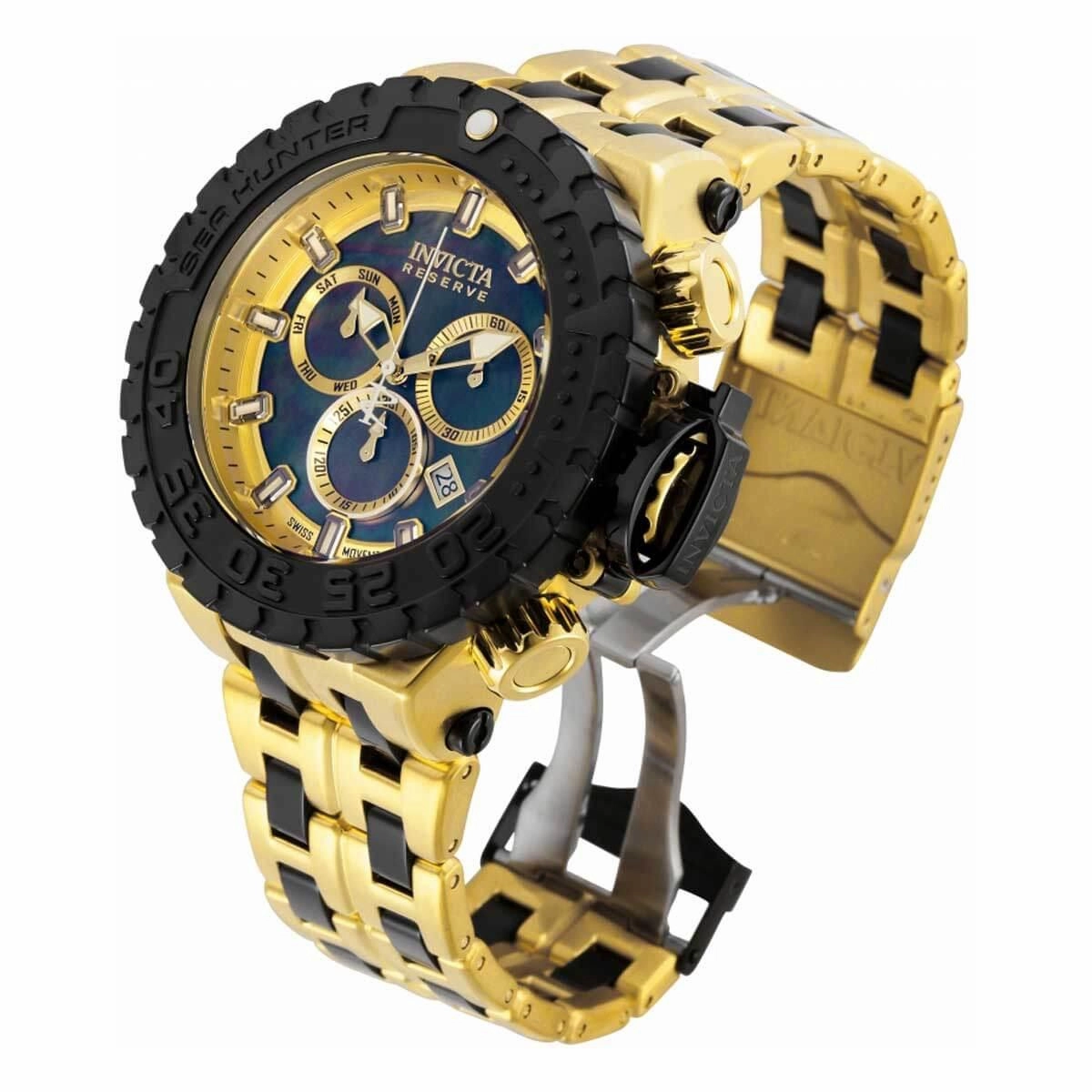 Invicta Men's Quartz Watch - Sea Hunter Chrono Silver and MOP Dial Bracelet | 34595
