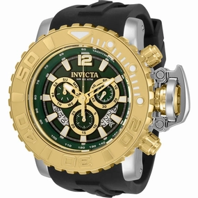 Invicta Men's Quartz Watch - Sea Hunter Chronograph Green and Gold Dial | 32619