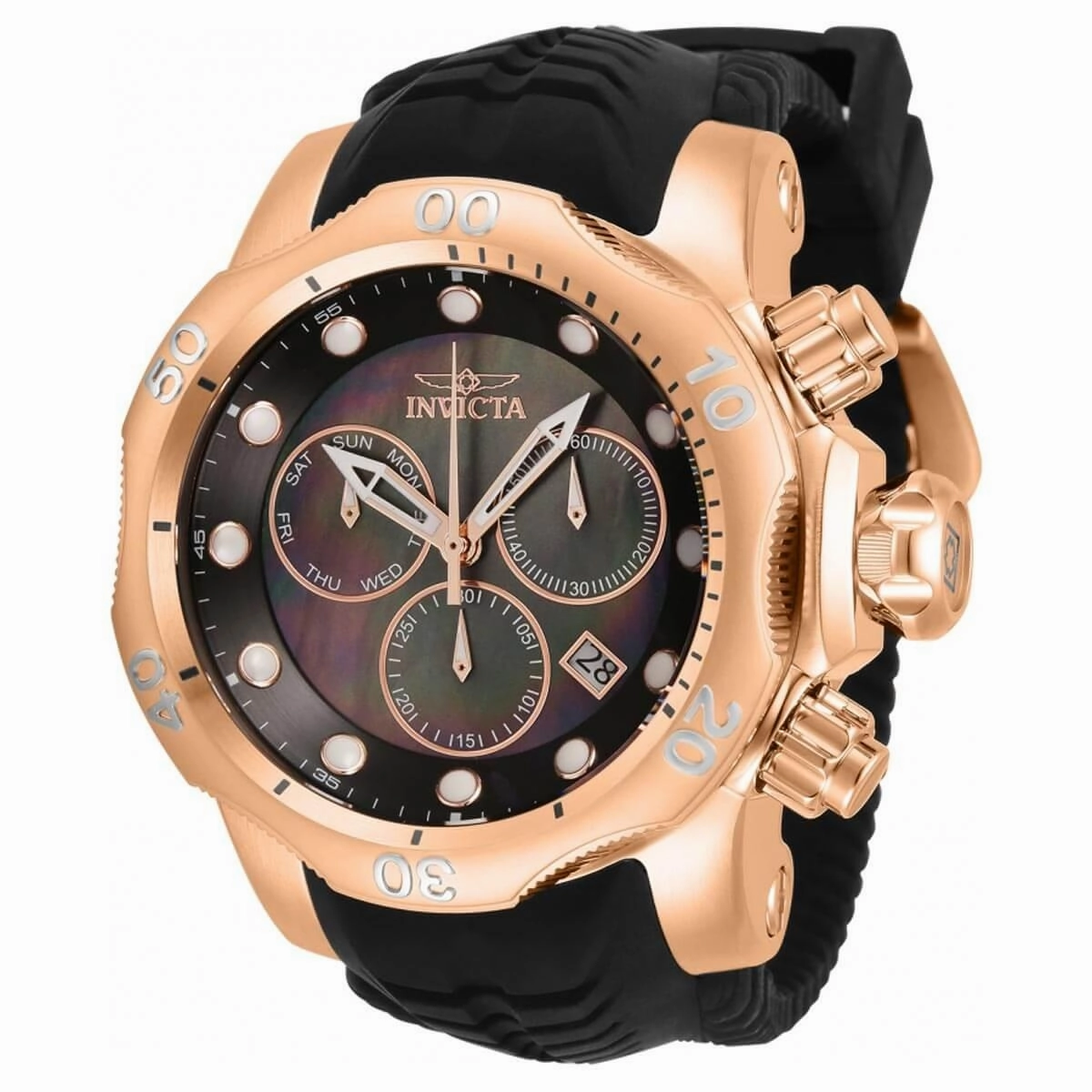 Invicta Men's Quartz Watch - Venom Chronograph Black Silicone Rubber Strap | 33305