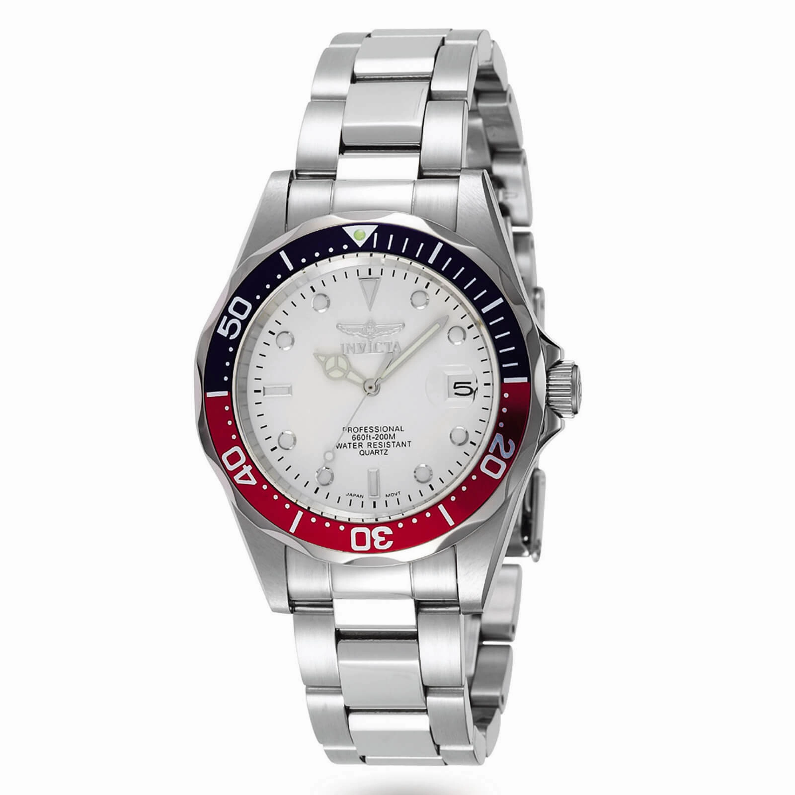 Invicta Men's Stainless Steel Watch - Pro Diver Quartz White Dial | 8933
