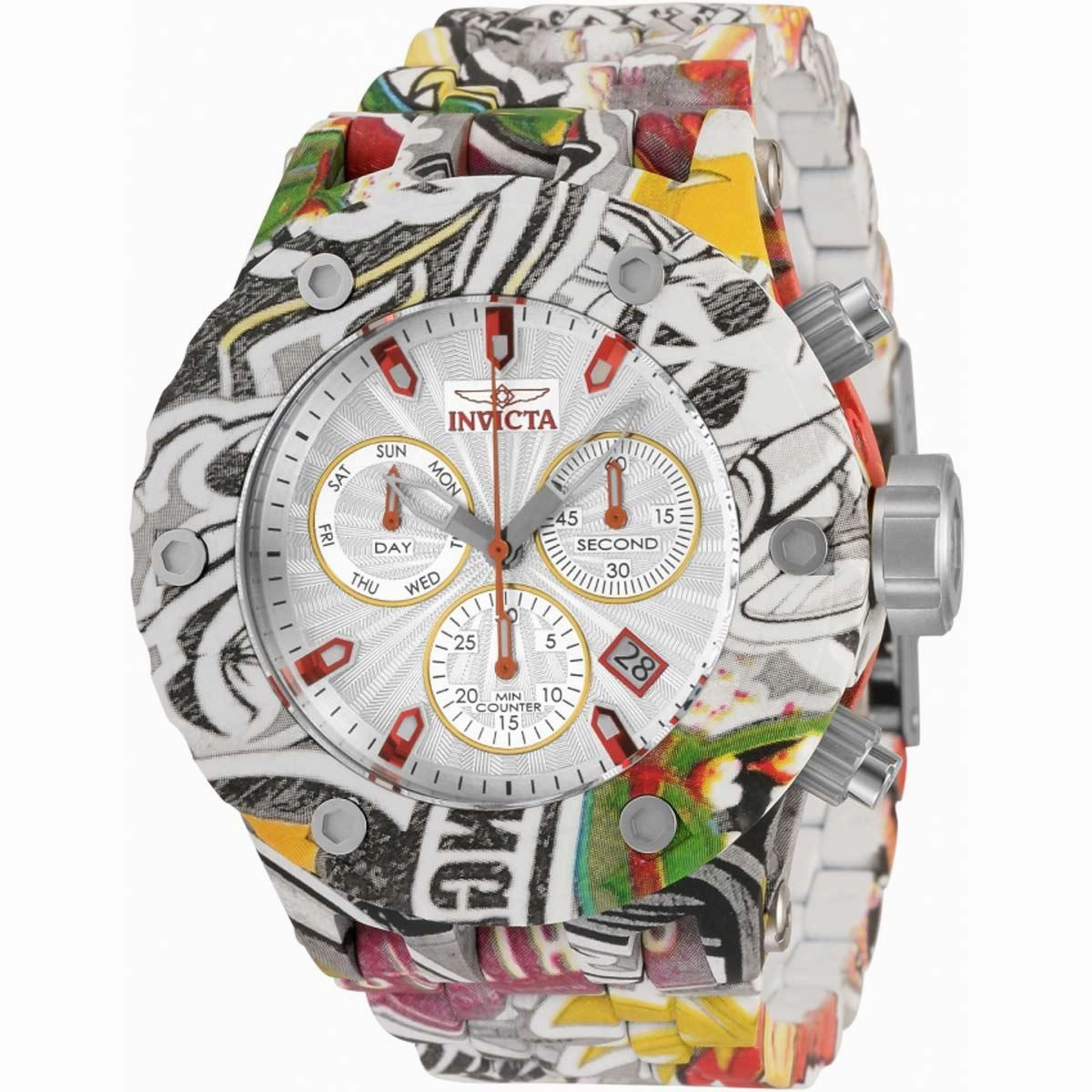 Invicta Men's Swiss Quartz Watch - Subaqua Chronograph Silver Dial Bracelet | 33971