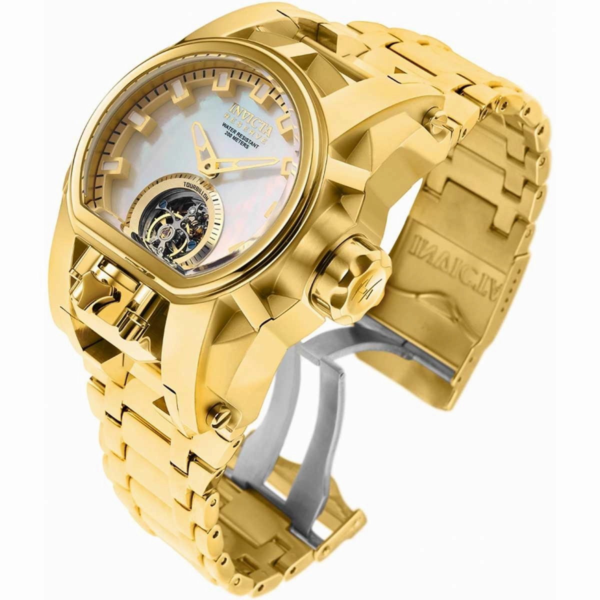 Invicta Men's Tourbillon Watch - Reserve Bolt Zeus Mother of Pearl Dial Bracelet | 28393