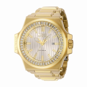 Invicta Men's Watch - Akula Silver Tone Dial Yellow Gold Bracelet Date Display | 43388