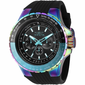 Invicta Men's Watch - Aviator Quartz Chronograph Black Dial Silicone Strap | 37033