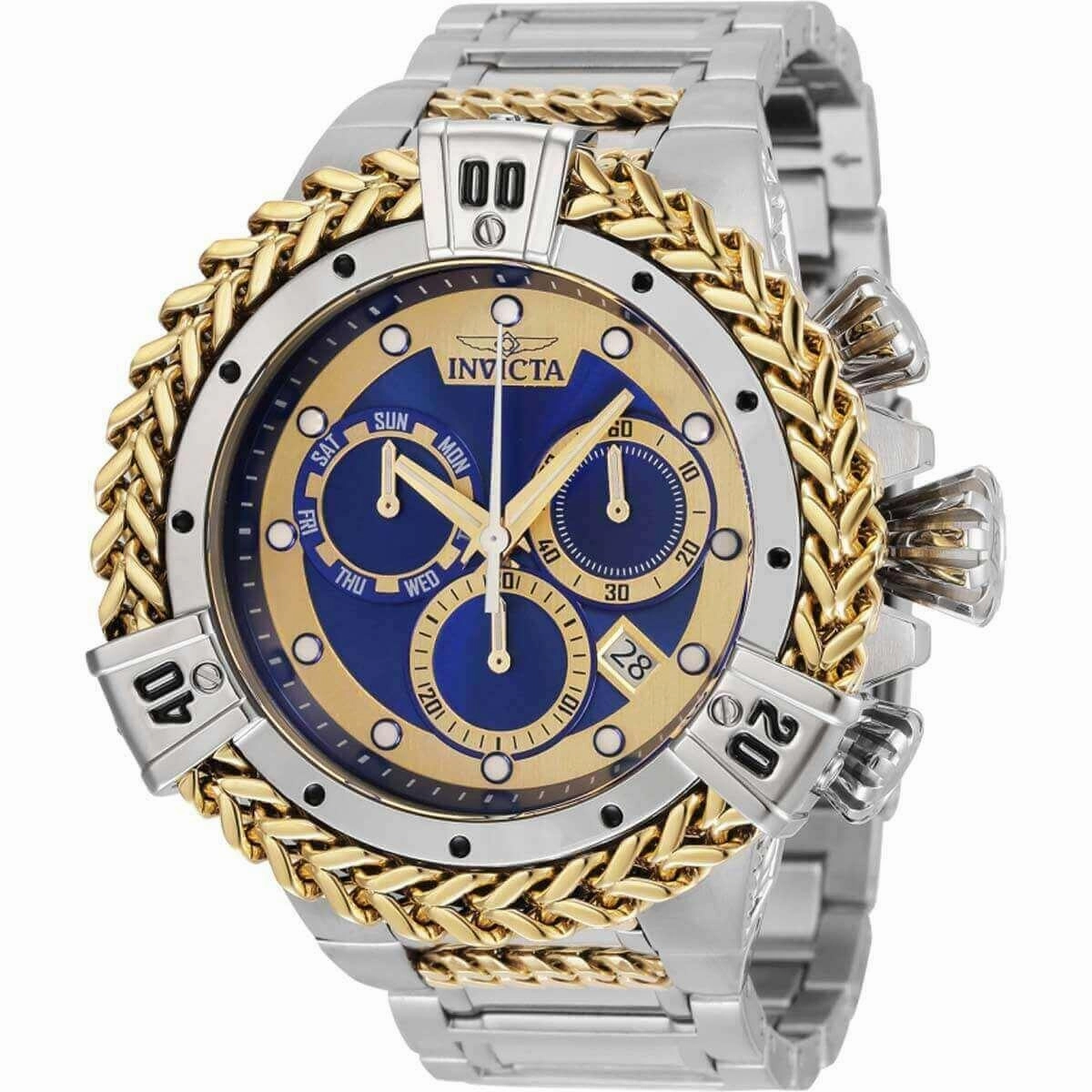 Invicta Men's Watch - Bolt Quartz Chronograph Blue and Gold Dial Bracelet | 35565