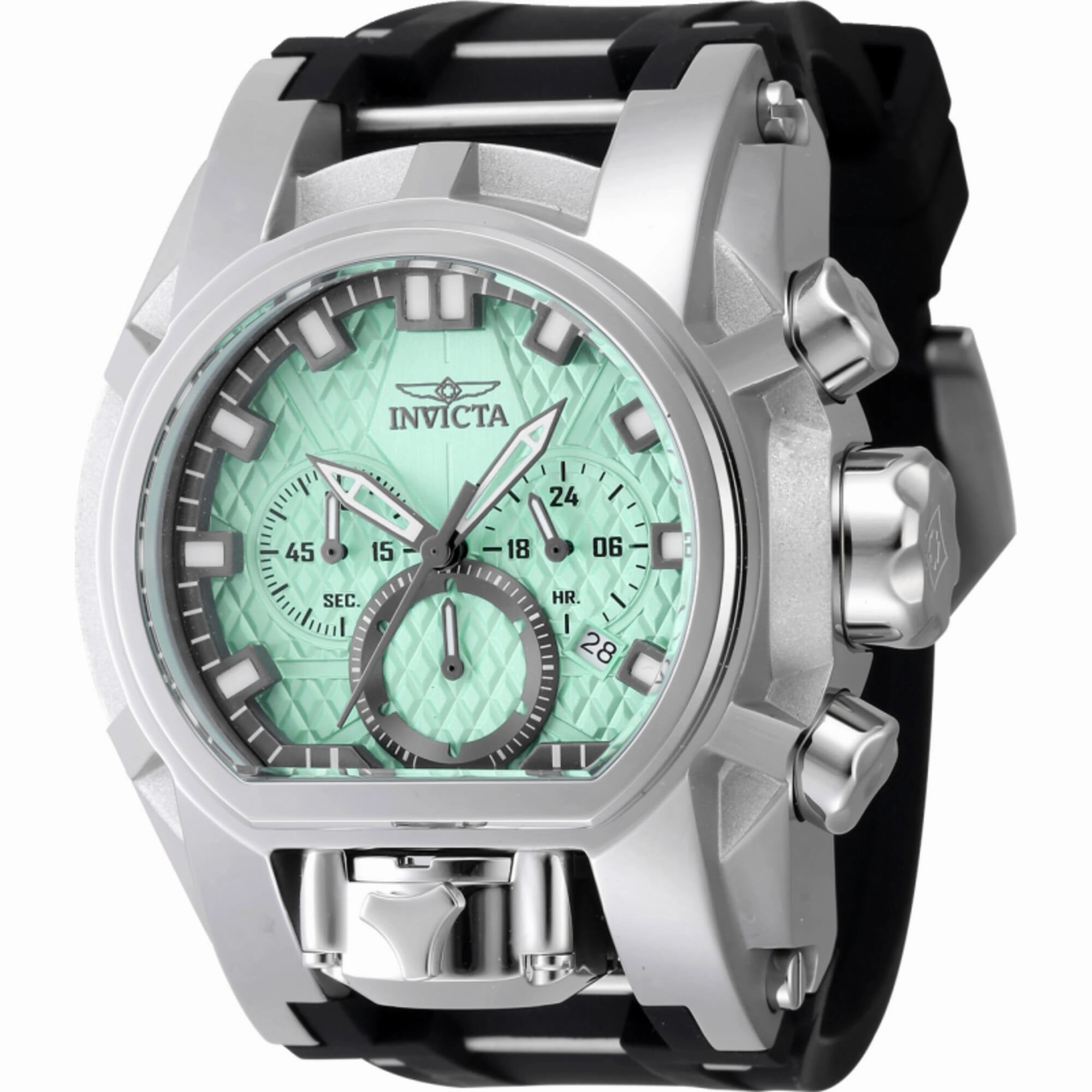 Invicta Men's Watch - Bolt Zeus Magnum Quartz Chrono Silver and Black Strap | 47530