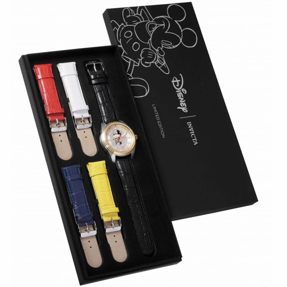 Invicta Men's Watch - Disney Mickey Mouse Quartz Gold Dial Leather Strap | 34092