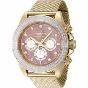 Invicta Men's Watch - Elite Diamond Quartz Chrono Yellow Gold Mesh Bracelet | 48755