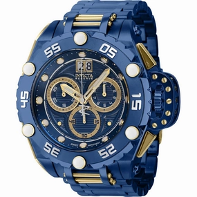 Invicta Men's Watch - Flying Fox Chrono Dark Blue and Gold Dial SS Bracelet | 38744