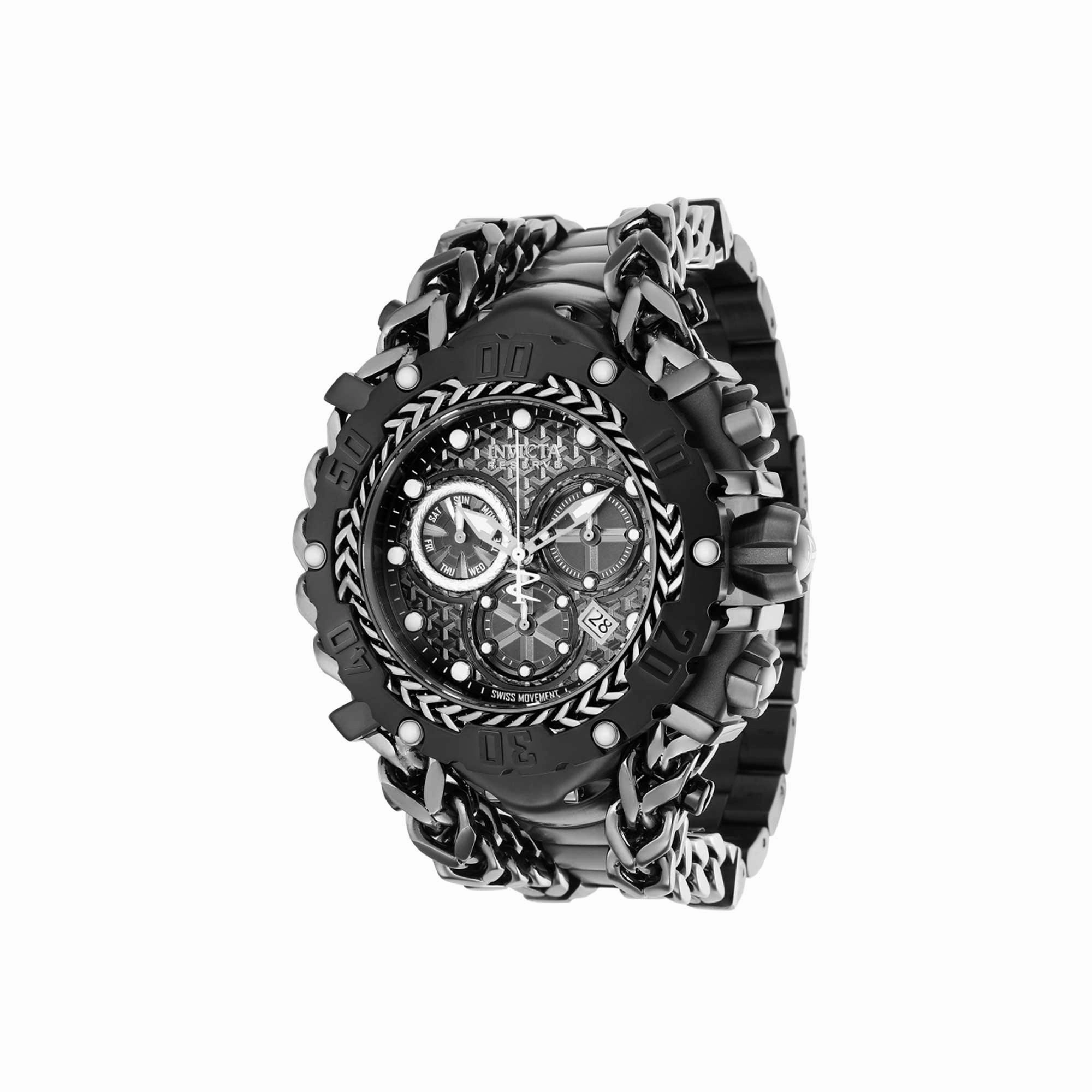 Invicta Men's Watch - Gladiator Chronograph Gunmetal and Black Dial Bracelet | 34437