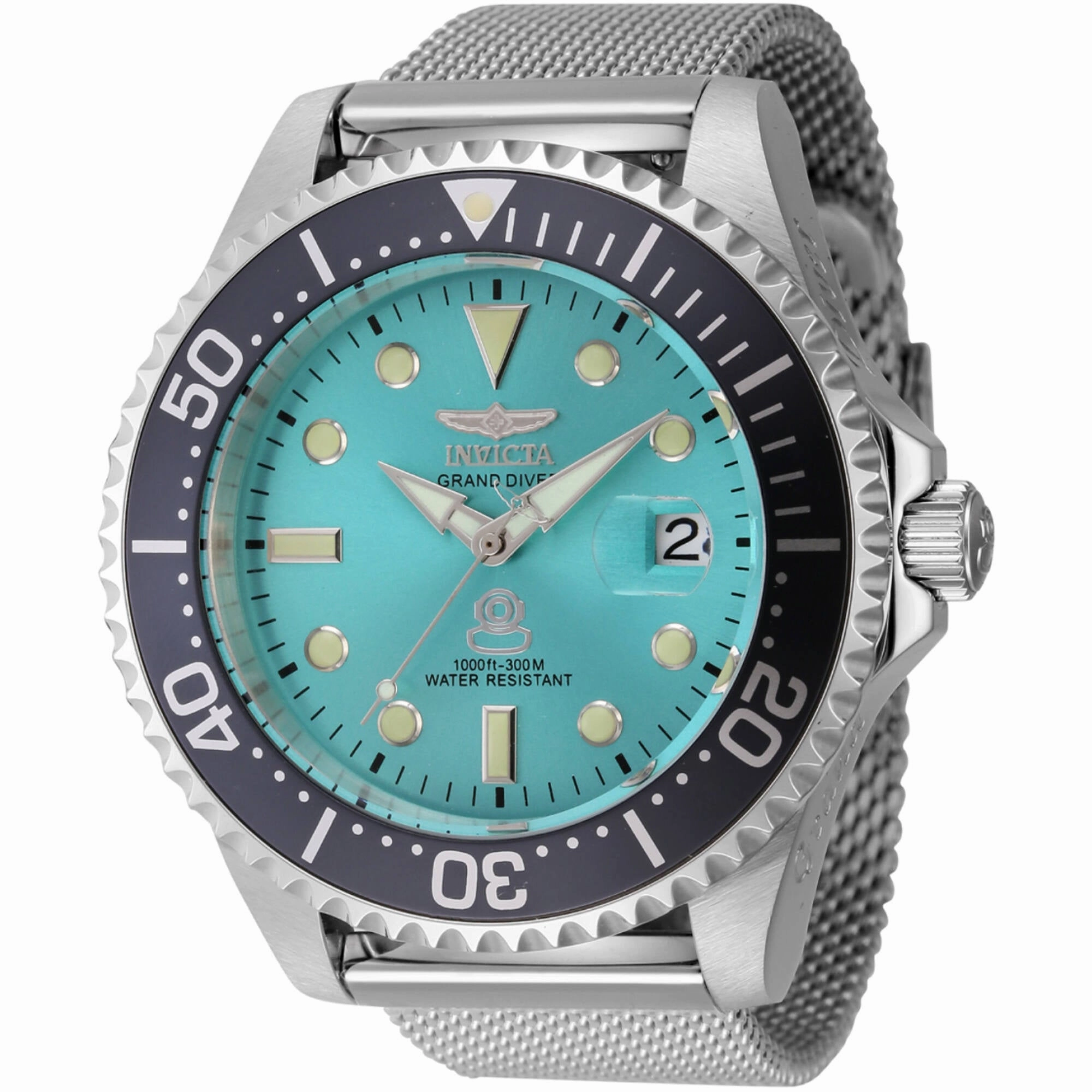 Invicta Men's Watch - Grand Diver Silver Tone Automatic Blue Dial Bracelet | 45804