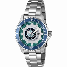 Invicta Men's Watch - MLB Seattle Mariners Date Display Silver Steel Bracelet | 43478