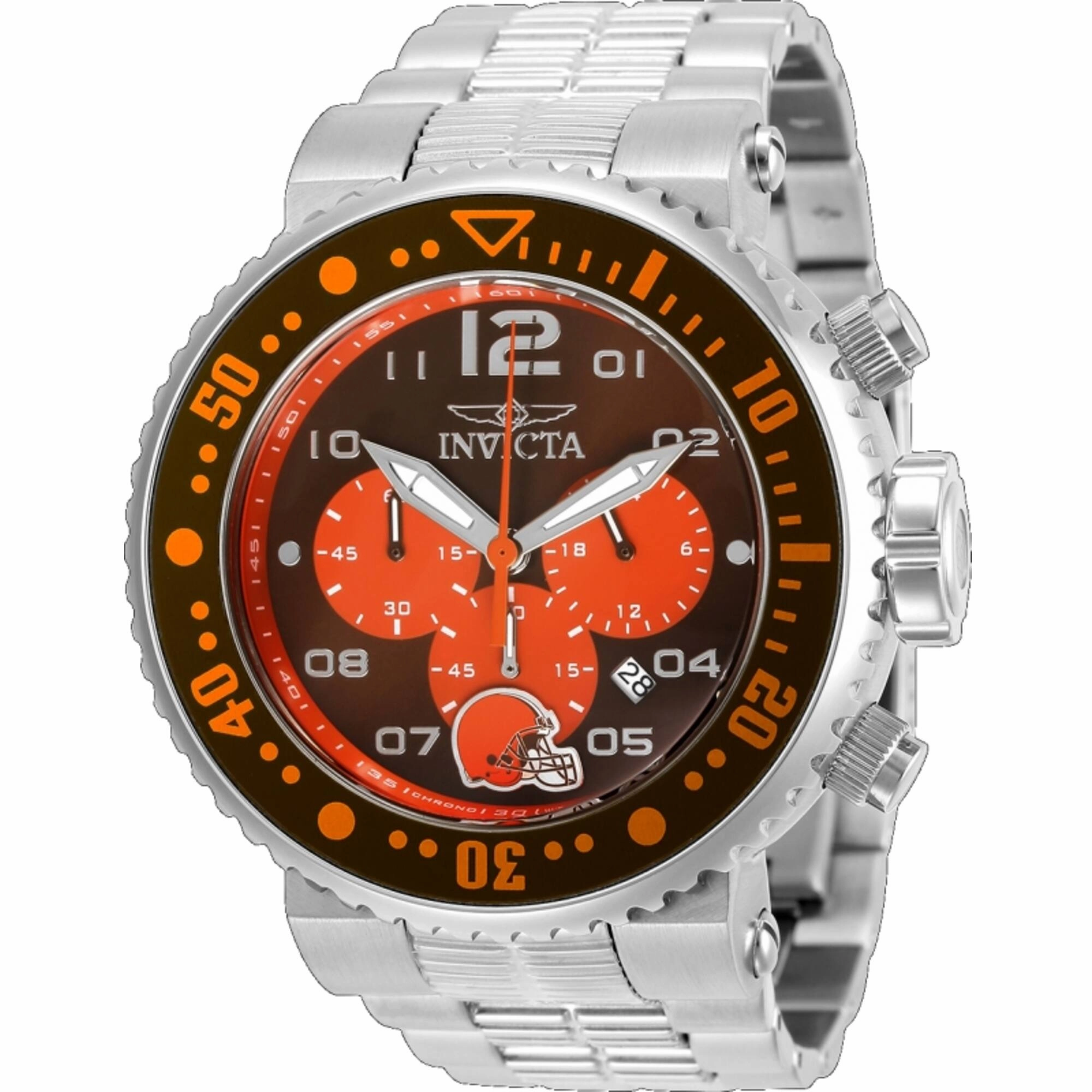 Invicta Men's Watch - NFL Cleveland Browns Chronograph Silver Steel Bracelet | 30262