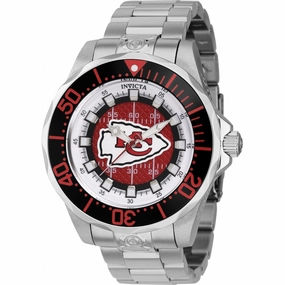 Invicta Men's Watch - NFL Kansas City Chiefs Dial Rotating Bezel SS Bracelet | 42121