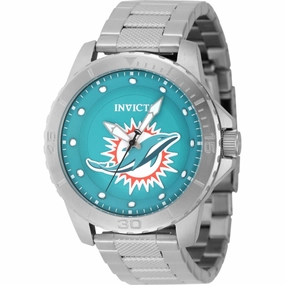 Invicta Men's Watch - NFL Miami Dolphins Light Blue Dial Silver Tone Bracelet | 48087