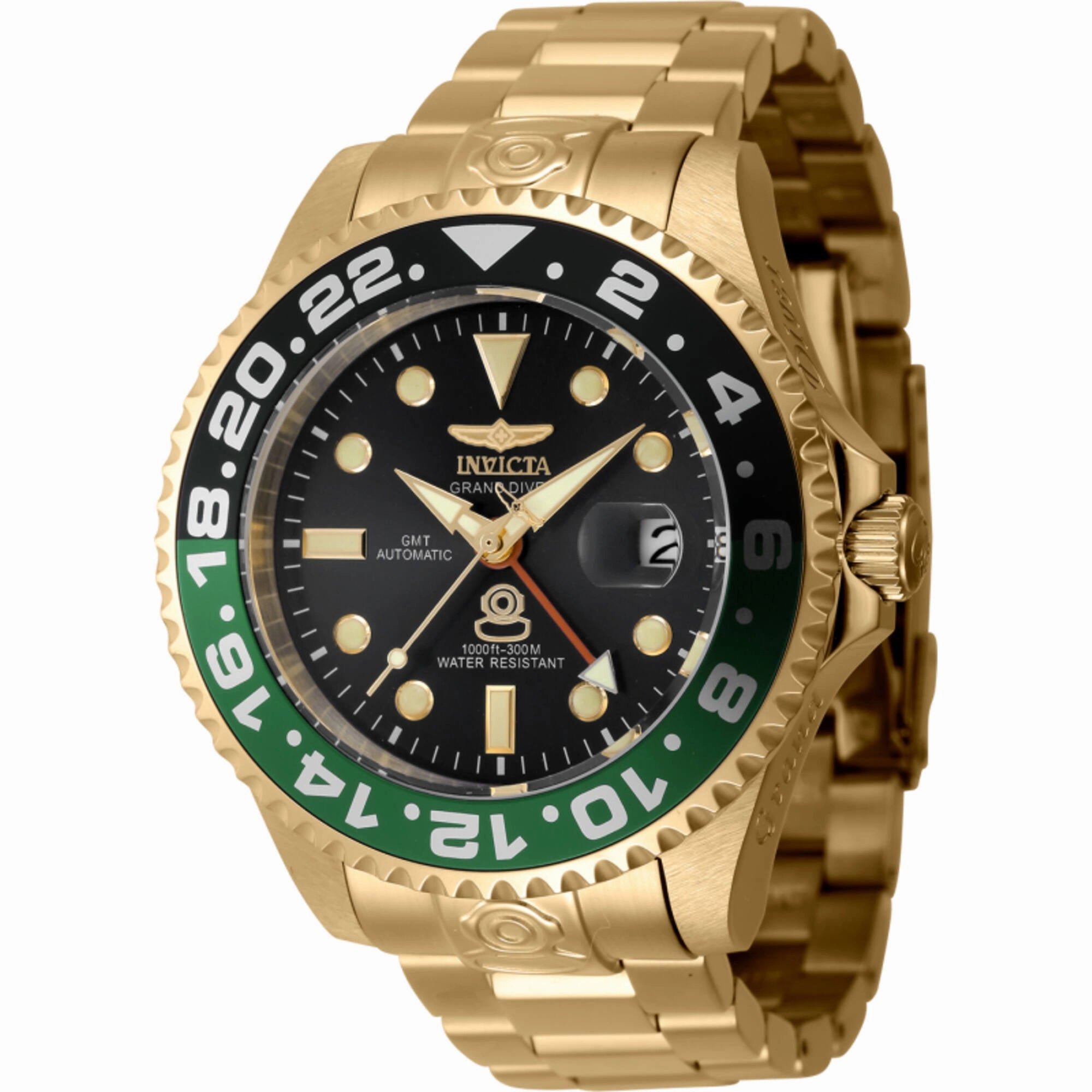 Invicta Men's Watch - Pro Diver Automatic Black Dial Yellow Gold Bracelet | 45672