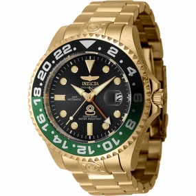Invicta Men's Watch - Pro Diver Automatic Black Dial Yellow Gold Bracelet | 45672