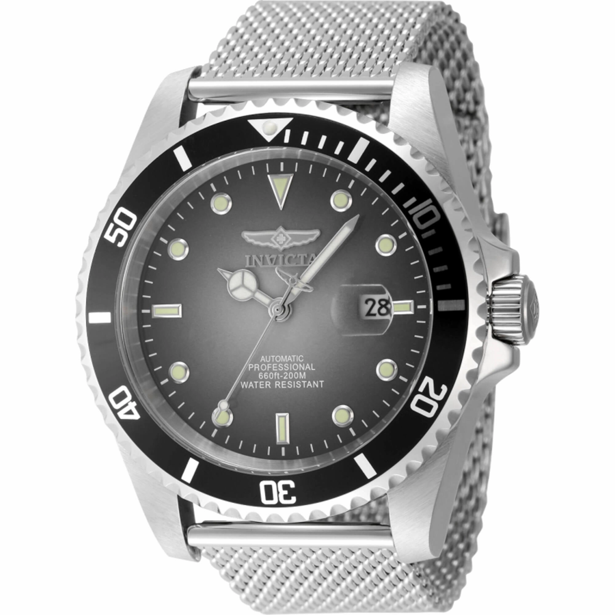 Invicta Men's Watch - Pro Diver Automatic Grey Dial Silver Tone Mesh Bracelet | 48629