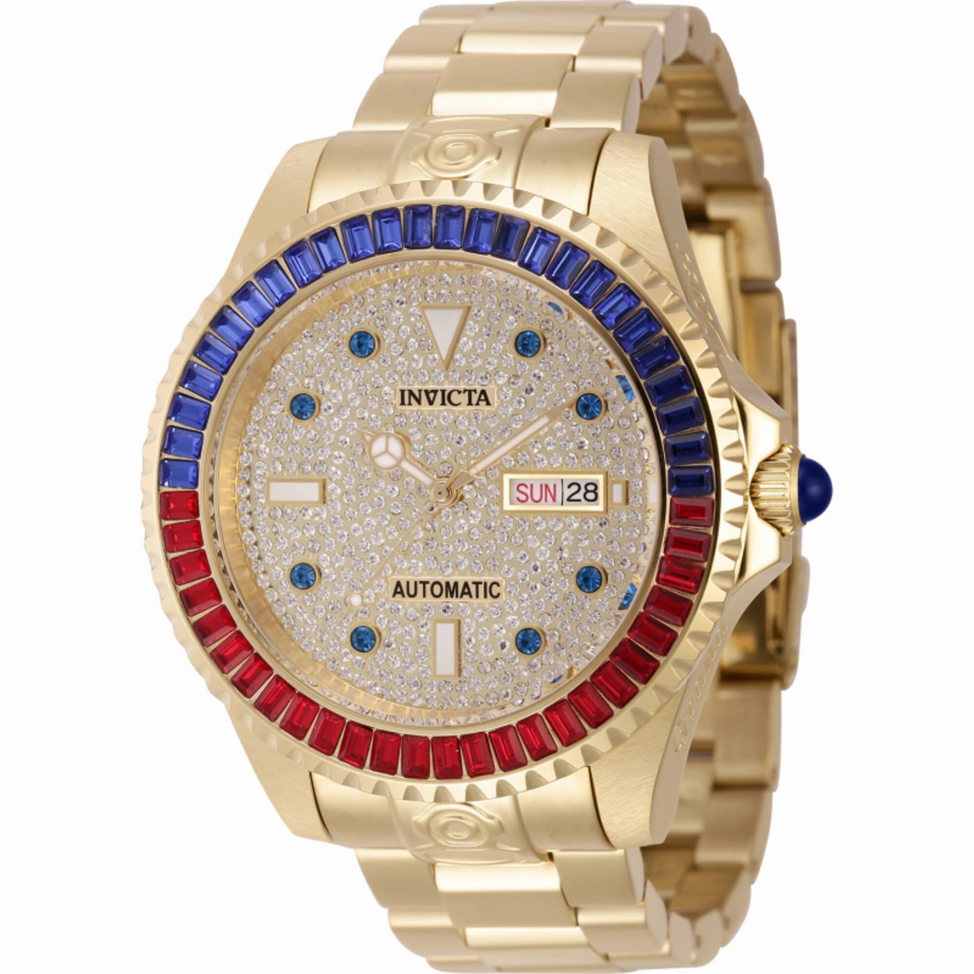Invicta Men's Watch - Pro Diver Automatic Yellow Gold Steel Bracelet Crystal | 46636