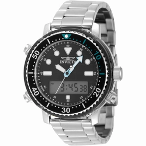 Invicta Men's Watch - Pro Diver Black Analog-Digital Dial Silver Bracelet | 48370