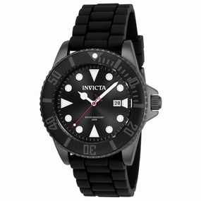 Invicta Men's Watch - Pro Diver Black Bezel Gunmetal Case Silicone Strap | 90305