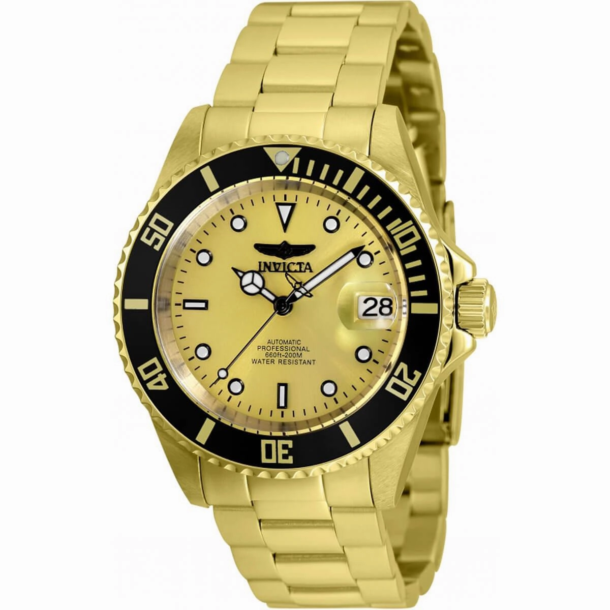 Invicta Men's Watch - Pro Diver Gold Tone Dial Yellow Gold Steel Bracelet | 35846