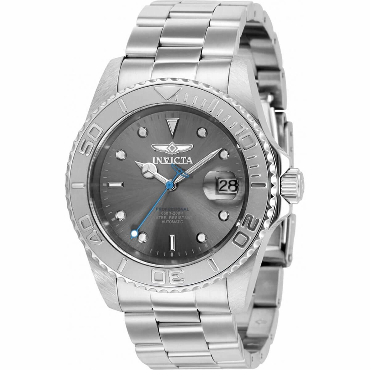 Invicta Men's Watch - Pro Diver Gunmetal Dial Steel Bracelet Rotating Bezel | 36748