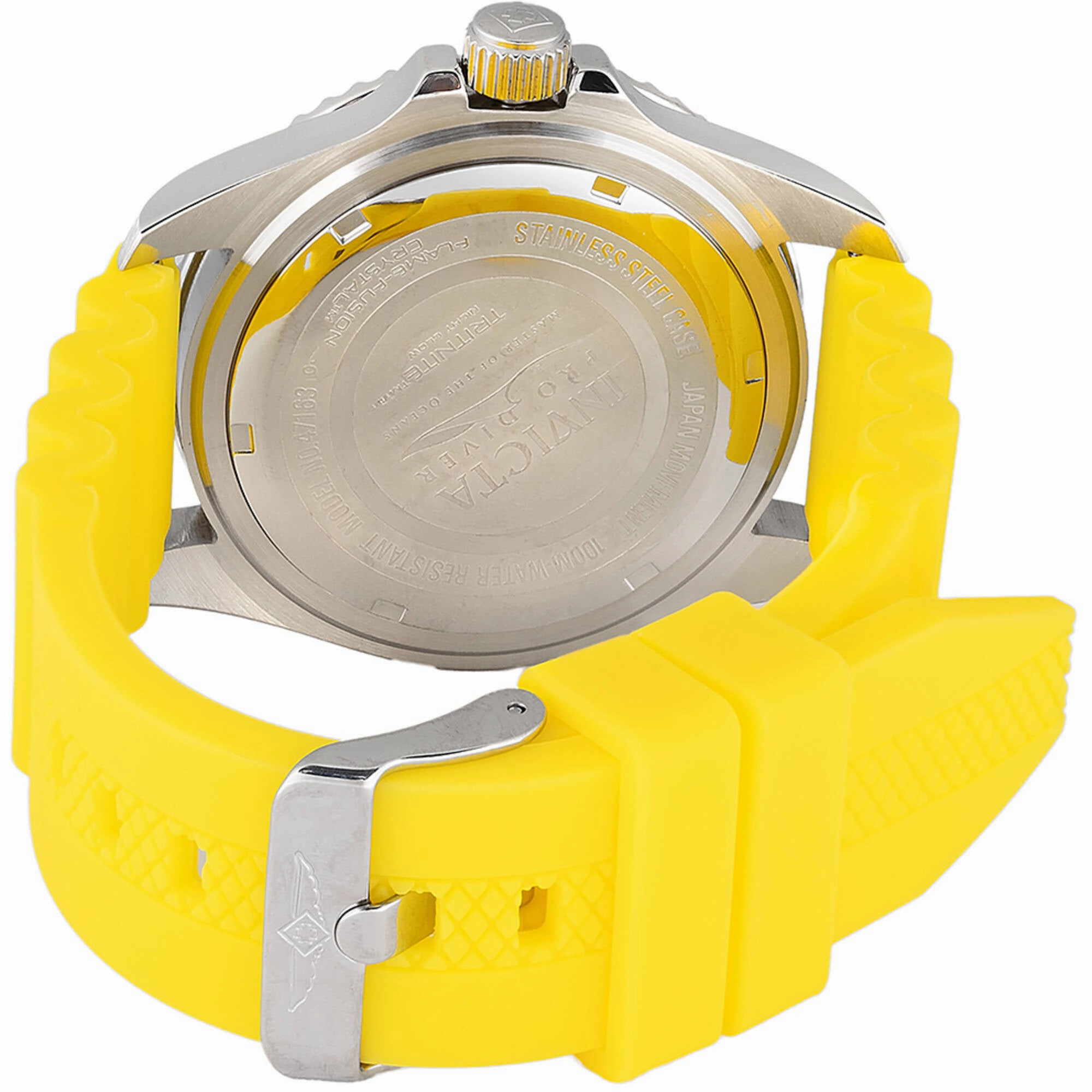 Invicta Men's Watch - Pro Diver Rotating Bezel Charcoal Dial Yellow Strap | 47163