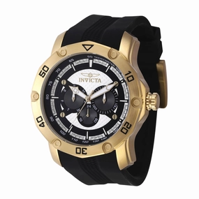 Invicta Men's Watch - Pro Diver White and Black Dial Silicone Strap Day-Date | 45741