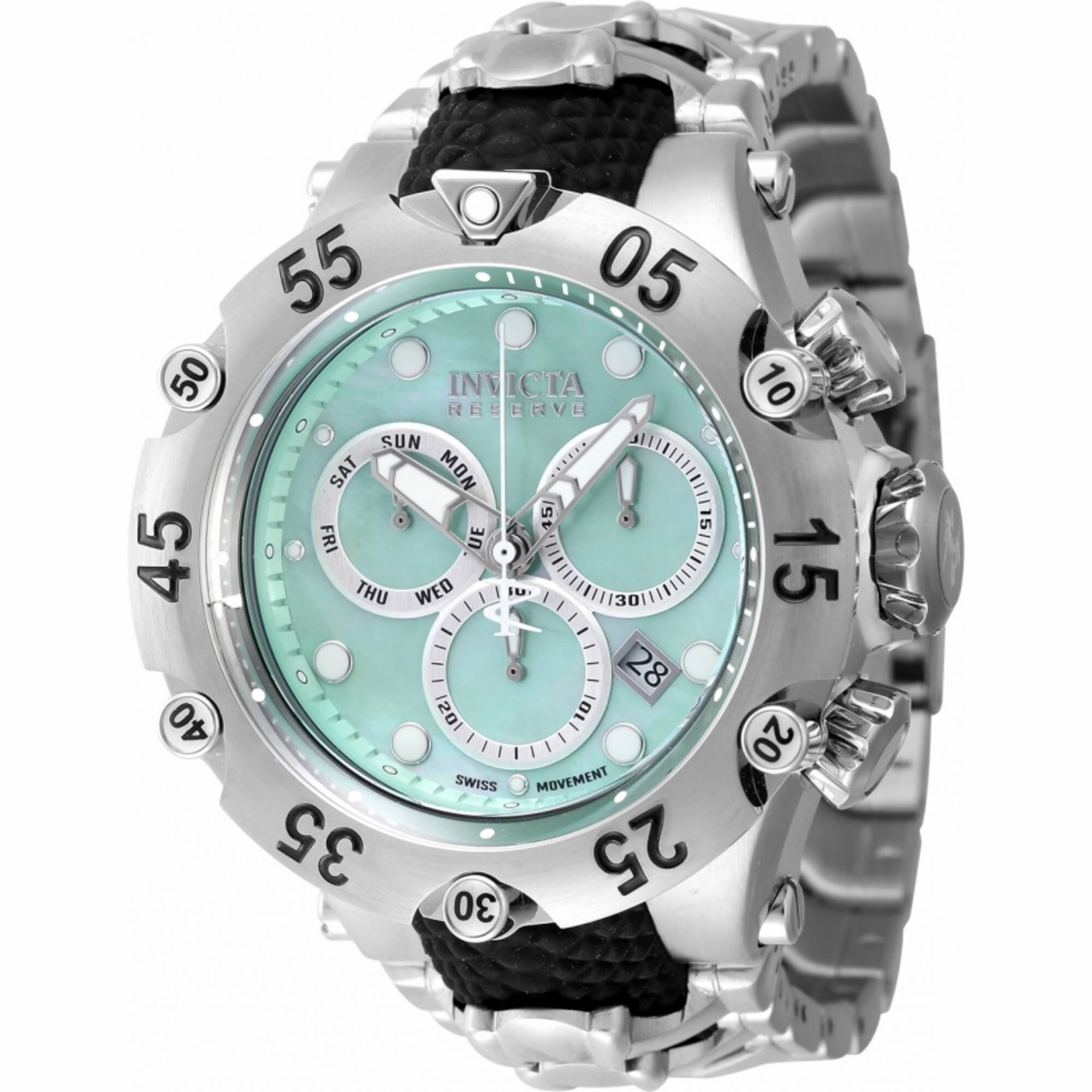 Invicta Men's Watch - Reserve Chronograph Turquoise, Silver Dial Bracelet | 47155