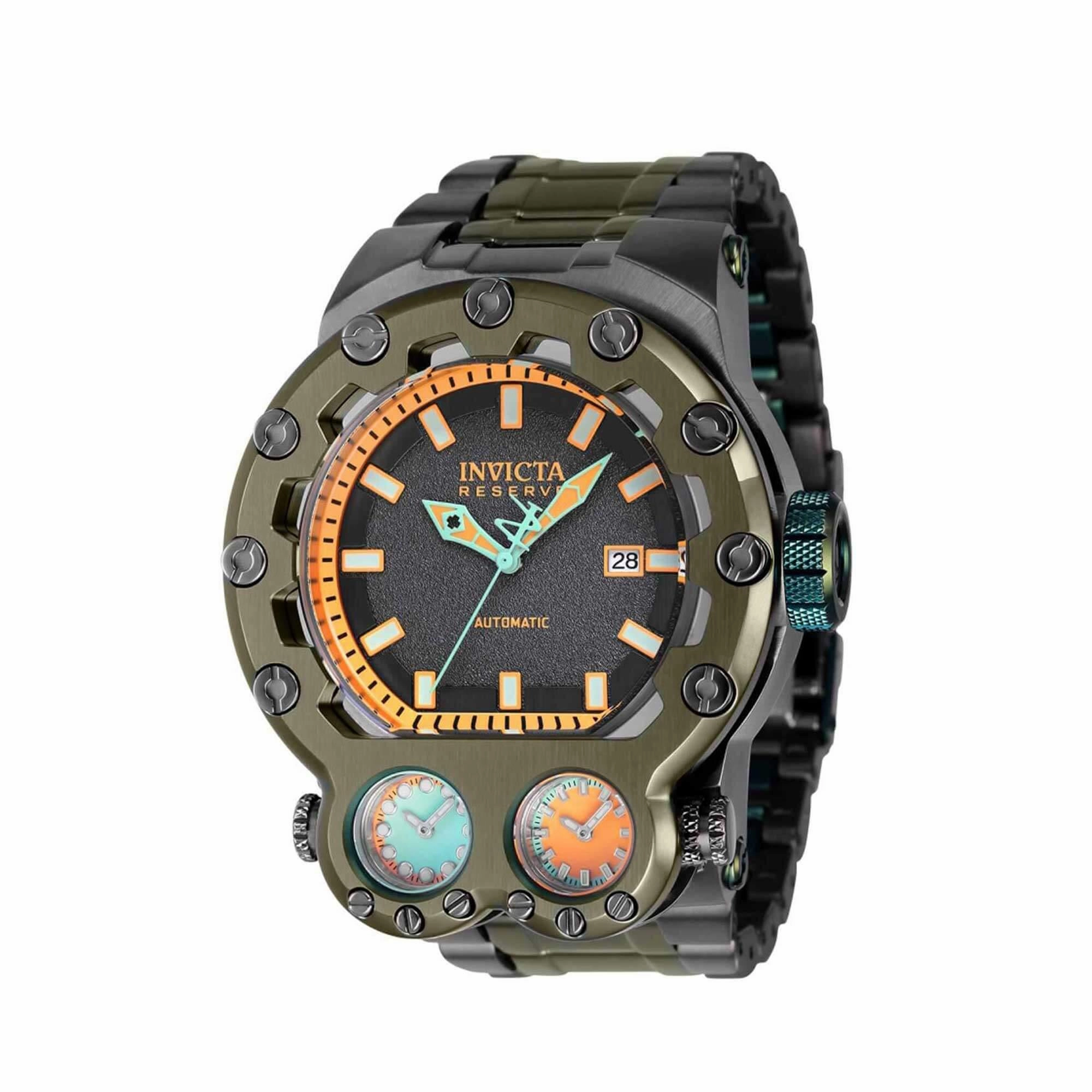 Invicta Men's Watch - Reserve Magnum Tria Mint Green and Grey Steel Bracelet | 37553
