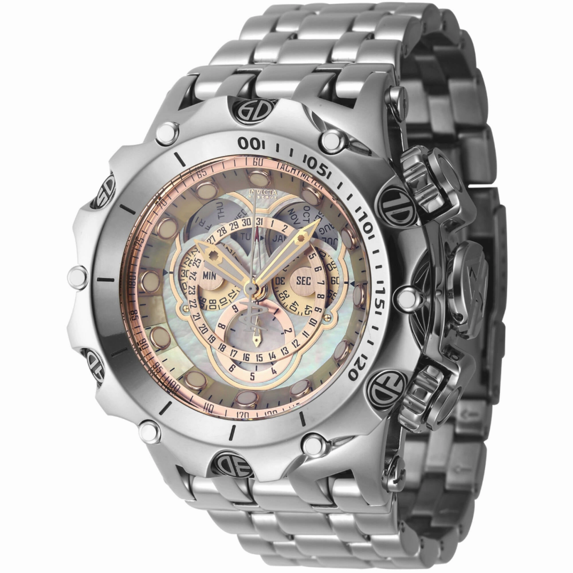 Invicta Men's Watch - Reserve Rotating Black Dial Stainless Steel Bracelet | 45603