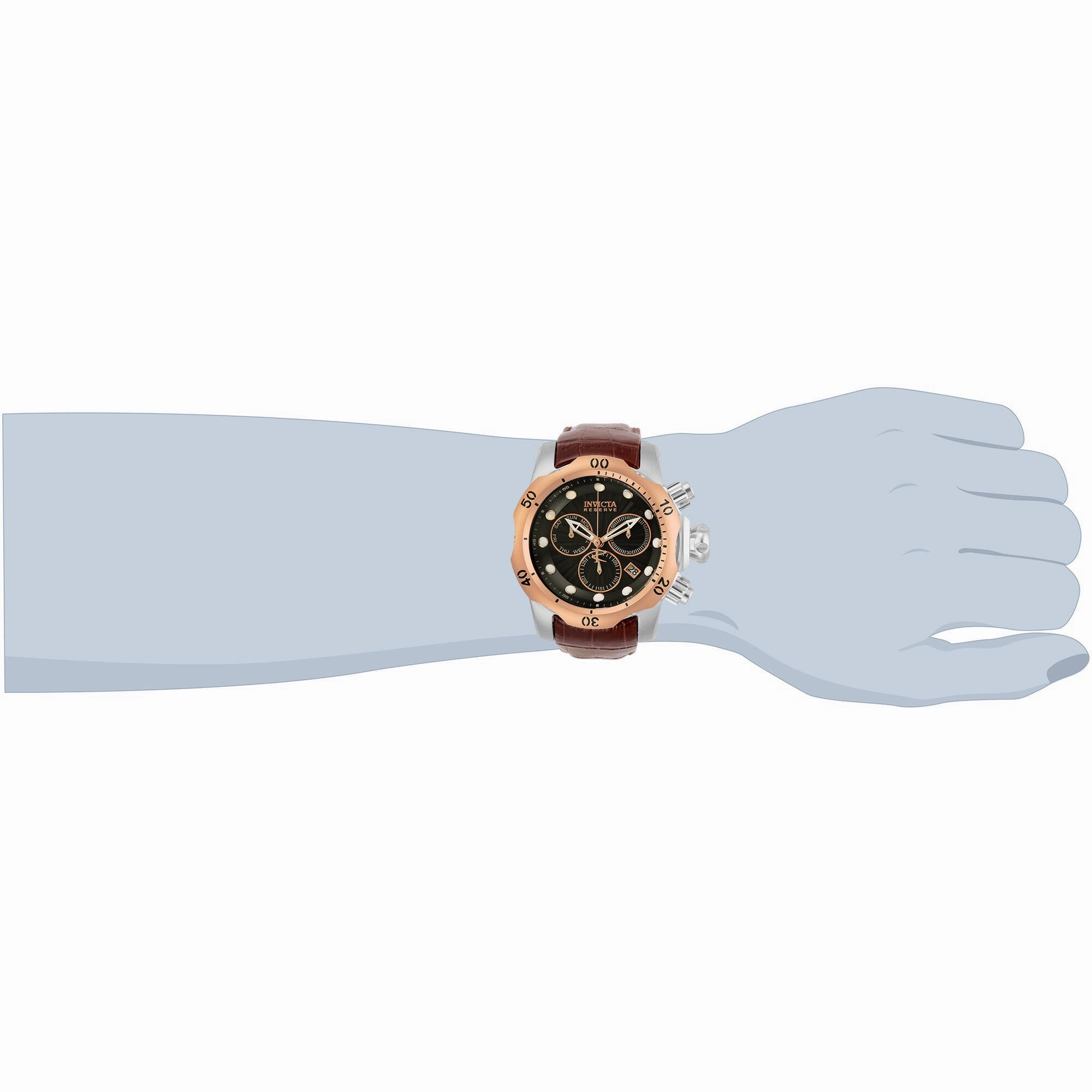 Invicta Men's Watch - Reserve Venom Chrono Gunmetal Dial Brown Leather Strap | 32958