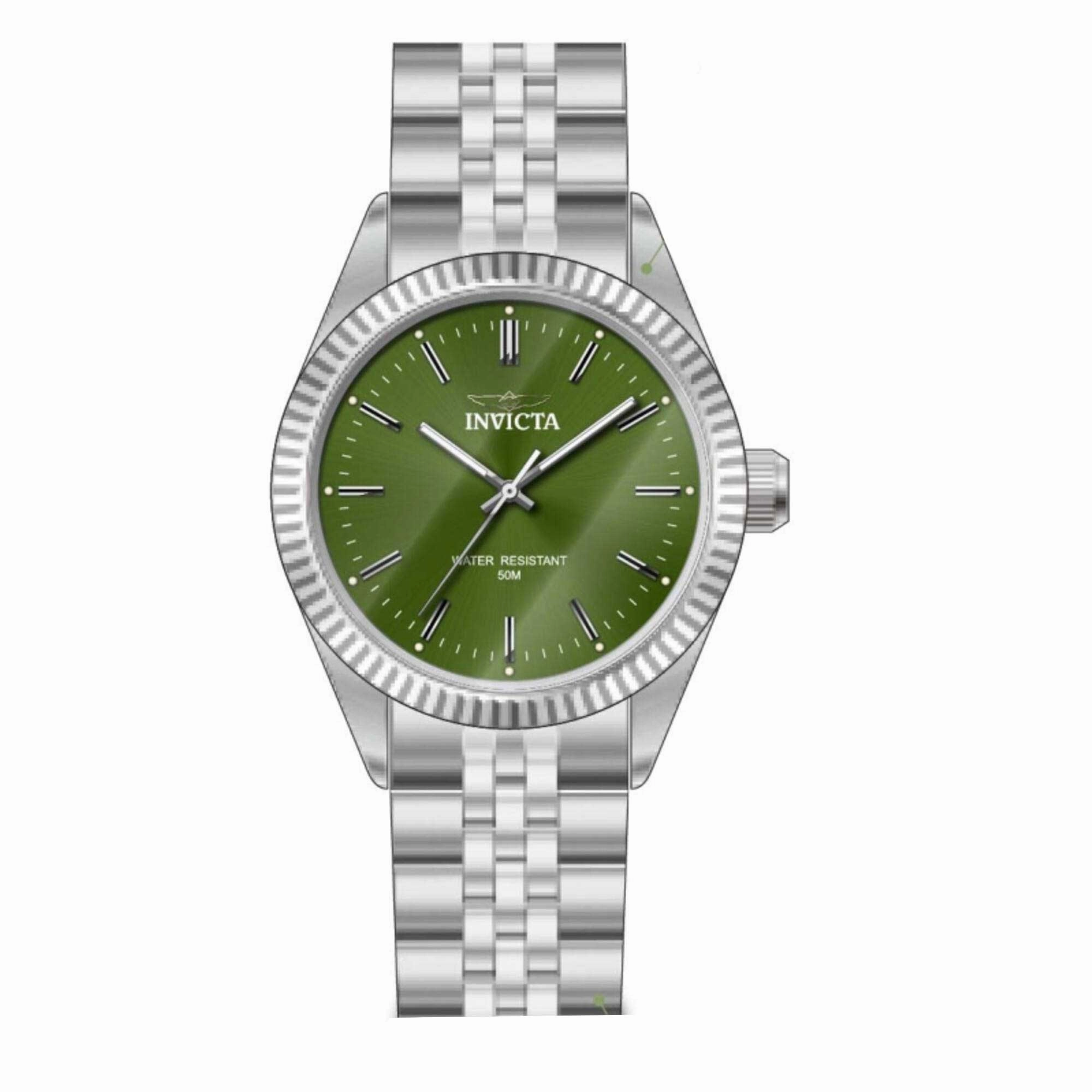 Invicta Men's Watch - Specialty Quartz Green Dial Silver Tone Steel Bracelet | 49313