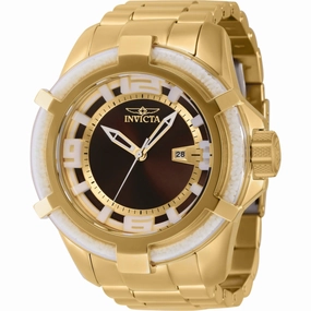 Invicta Men's Watch - ThermoGlow Gold and Brown Dial Steel Bracelet Quartz | 42354