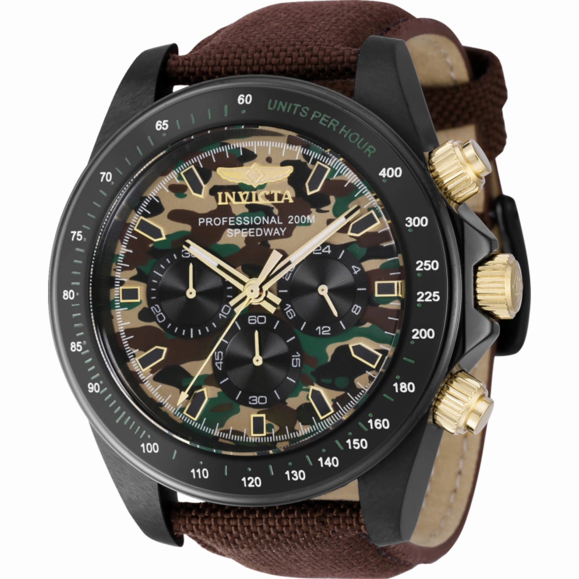 Invicta Men's Watch Speedway Chronograph Camouflage and Green Dial Strap 43678