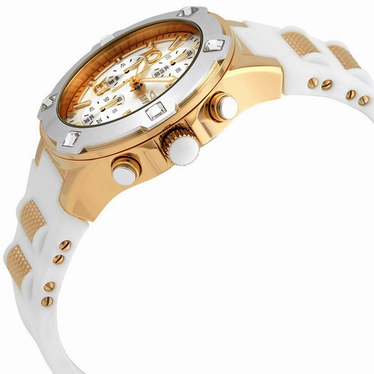 Invicta Women's Chronograph Watch - BLU Silver Tone Dial Two Tone Strap | 24192