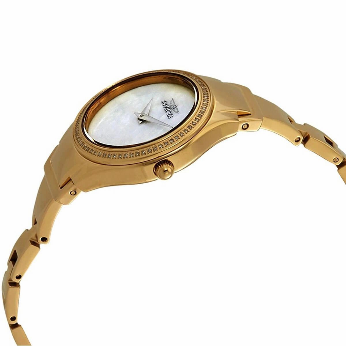 Invicta Women's Diamond Watch - Angel Diamond MOP Dial Yellow Gold Bracelet | 28505