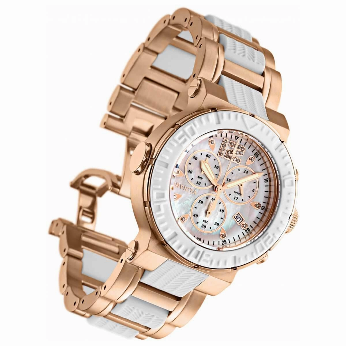 Invicta Women's Diamond Watch - Ocean Reef Rose Gold Case Two Tone Bracelet | 29668