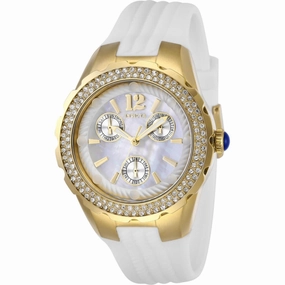 Invicta Women's Quartz Watch - Angel Yellow Gold Case Oyster White Dial Strap | 29086