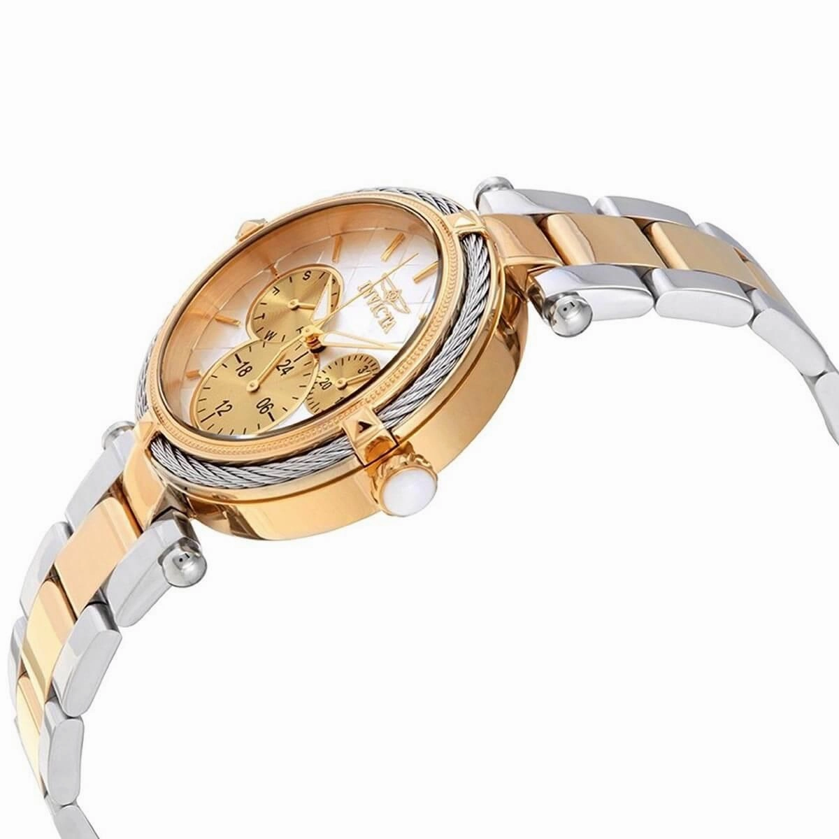 Invicta Women's Quartz Watch - Bolt White and Gold Tone Dial Two Tone Bracelet | 28960