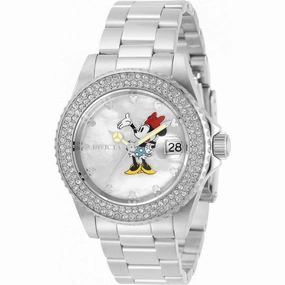 Invicta Women's Quartz Watch - Disney Minnie Mouse MOP Dial Silver Bracelet | 32485