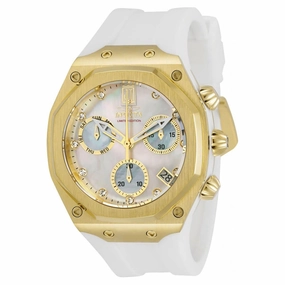 Invicta Women's Quartz Watch - Jason Taylor Chronograph MOP Dial Silicone Strap | 32605