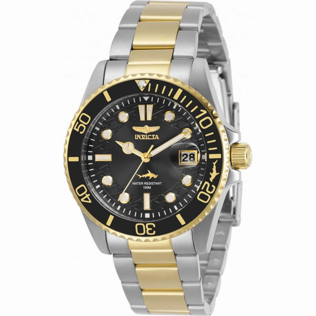 Invicta Women's Quartz Watch - Pro Diver Black Dial Two Tone Bracelet | 30483