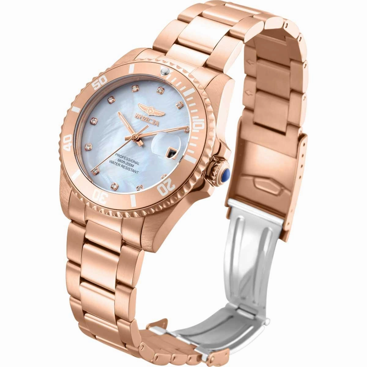 Invicta Women's Quartz Watch - Pro Diver Grey Mother of Pearl Dial Bracelet | 31701