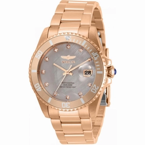 Invicta Women's Quartz Watch - Pro Diver Grey Mother of Pearl Dial Bracelet | 31701